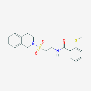 molecular formula C20H24N2O3S2 B6573839 2-(ethylsulfanyl)-N-[2-(1,2,3,4-tetrahydroisoquinoline-2-sulfonyl)ethyl]benzamide CAS No. 922087-98-7