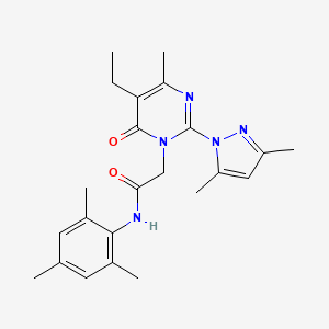 2-[2-(3,5-dimethyl-1H-pyrazol-1-yl)-5-ethyl-4-methyl-6-oxo-1,6-dihydropyrimidin-1-yl]-N-(2,4,6-trimethylphenyl)acetamide