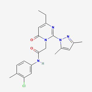 molecular formula C20H22ClN5O2 B6573961 N-(3-chloro-4-methylphenyl)-2-[2-(3,5-dimethyl-1H-pyrazol-1-yl)-4-ethyl-6-oxo-1,6-dihydropyrimidin-1-yl]acetamide CAS No. 1019099-39-8