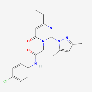molecular formula C19H20ClN5O2 B6573963 N-(4-chlorophenyl)-2-[2-(3,5-dimethyl-1H-pyrazol-1-yl)-4-ethyl-6-oxo-1,6-dihydropyrimidin-1-yl]acetamide CAS No. 1019099-37-6
