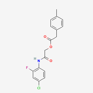 molecular formula C17H15ClFNO3 B6574010 [(4-chloro-2-fluorophenyl)carbamoyl]methyl 2-(4-methylphenyl)acetate CAS No. 1797196-20-3