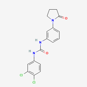 molecular formula C17H15Cl2N3O2 B6574061 1-(3,4-dichlorophenyl)-3-[3-(2-oxopyrrolidin-1-yl)phenyl]urea CAS No. 1207034-64-7