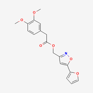 molecular formula C18H17NO6 B6574087 [5-(furan-2-yl)-1,2-oxazol-3-yl]methyl 2-(3,4-dimethoxyphenyl)acetate CAS No. 1172943-47-3