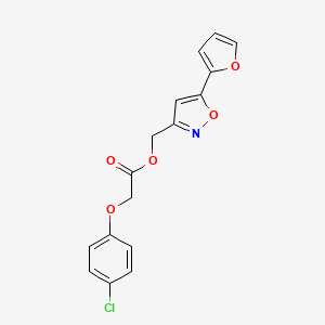 molecular formula C16H12ClNO5 B6574095 [5-(furan-2-yl)-1,2-oxazol-3-yl]methyl 2-(4-chlorophenoxy)acetate CAS No. 1105243-79-5