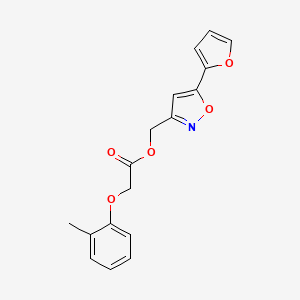 molecular formula C17H15NO5 B6574105 [5-(furan-2-yl)-1,2-oxazol-3-yl]methyl 2-(2-methylphenoxy)acetate CAS No. 1105243-85-3