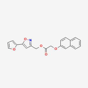 molecular formula C20H15NO5 B6574118 [5-(furan-2-yl)-1,2-oxazol-3-yl]methyl 2-(naphthalen-2-yloxy)acetate CAS No. 1105201-97-5