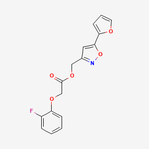 molecular formula C16H12FNO5 B6574125 [5-(furan-2-yl)-1,2-oxazol-3-yl]methyl 2-(2-fluorophenoxy)acetate CAS No. 1172234-53-5