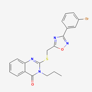 molecular formula C20H17BrN4O2S B6574131 2-({[3-(3-bromophenyl)-1,2,4-oxadiazol-5-yl]methyl}sulfanyl)-3-propyl-3,4-dihydroquinazolin-4-one CAS No. 2188279-69-6