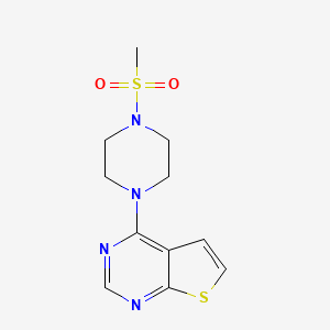 molecular formula C11H14N4O2S2 B6574166 1-methanesulfonyl-4-{thieno[2,3-d]pyrimidin-4-yl}piperazine CAS No. 678139-26-9