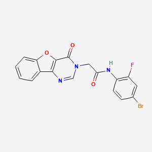 N-(4-bromo-2-fluorophenyl)-2-{6-oxo-8-oxa-3,5-diazatricyclo[7.4.0.0^{2,7}]trideca-1(9),2(7),3,10,12-pentaen-5-yl}acetamide