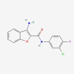 molecular formula C15H10ClFN2O2 B6574212 3-amino-N-(3-chloro-4-fluorophenyl)-1-benzofuran-2-carboxamide CAS No. 1082531-75-6