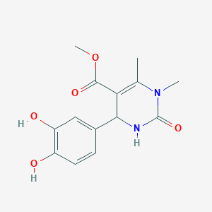 molecular formula C14H16N2O5 B6574227 methyl 4-(3,4-dihydroxyphenyl)-1,6-dimethyl-2-oxo-1,2,3,4-tetrahydropyrimidine-5-carboxylate CAS No. 301330-96-1