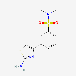 molecular formula C11H13N3O2S2 B6574233 3-(2-amino-1,3-thiazol-4-yl)-N,N-dimethylbenzene-1-sulfonamide CAS No. 1082843-26-2