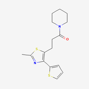 3-[2-methyl-4-(thiophen-2-yl)-1,3-thiazol-5-yl]-1-(piperidin-1-yl)propan-1-one