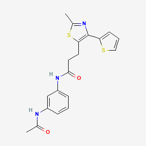 molecular formula C19H19N3O2S2 B6574254 N-(3-acetamidophenyl)-3-[2-methyl-4-(thiophen-2-yl)-1,3-thiazol-5-yl]propanamide CAS No. 1049030-49-0