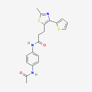 N-(4-acetamidophenyl)-3-[2-methyl-4-(thiophen-2-yl)-1,3-thiazol-5-yl]propanamide