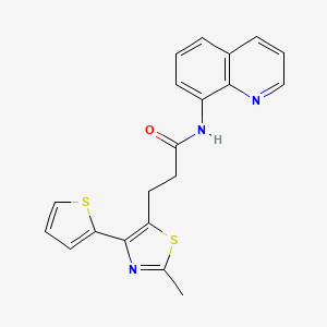 molecular formula C20H17N3OS2 B6574330 3-[2-methyl-4-(thiophen-2-yl)-1,3-thiazol-5-yl]-N-(quinolin-8-yl)propanamide CAS No. 1081134-80-6