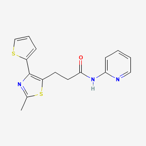 molecular formula C16H15N3OS2 B6574333 3-[2-methyl-4-(thiophen-2-yl)-1,3-thiazol-5-yl]-N-(pyridin-2-yl)propanamide CAS No. 1049030-57-0