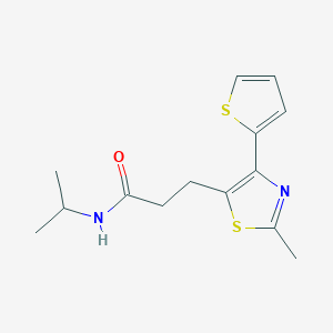 molecular formula C14H18N2OS2 B6574338 3-[2-methyl-4-(thiophen-2-yl)-1,3-thiazol-5-yl]-N-(propan-2-yl)propanamide CAS No. 1017662-77-9