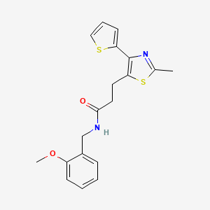 N-[(2-methoxyphenyl)methyl]-3-[2-methyl-4-(thiophen-2-yl)-1,3-thiazol-5-yl]propanamide