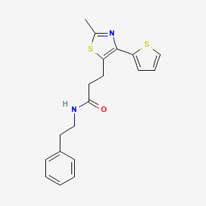 molecular formula C19H20N2OS2 B6574376 3-[2-methyl-4-(thiophen-2-yl)-1,3-thiazol-5-yl]-N-(2-phenylethyl)propanamide CAS No. 1017663-06-7