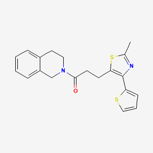 molecular formula C20H20N2OS2 B6574377 3-[2-methyl-4-(thiophen-2-yl)-1,3-thiazol-5-yl]-1-(1,2,3,4-tetrahydroisoquinolin-2-yl)propan-1-one CAS No. 1017663-08-9