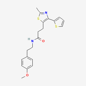 molecular formula C20H22N2O2S2 B6574393 N-[2-(4-methoxyphenyl)ethyl]-3-[2-methyl-4-(thiophen-2-yl)-1,3-thiazol-5-yl]propanamide CAS No. 1017663-12-5