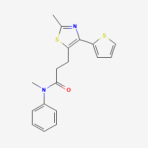 molecular formula C18H18N2OS2 B6574395 N-methyl-3-[2-methyl-4-(thiophen-2-yl)-1,3-thiazol-5-yl]-N-phenylpropanamide CAS No. 1049030-61-6