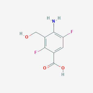 molecular formula C8H7F2NO3 B065744 4-Amino-2,5-difluoro-3-(hydroxymethyl)benzoic acid CAS No. 178444-97-8