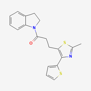 molecular formula C19H18N2OS2 B6574411 1-(2,3-dihydro-1H-indol-1-yl)-3-[2-methyl-4-(thiophen-2-yl)-1,3-thiazol-5-yl]propan-1-one CAS No. 1049132-49-1