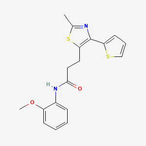 molecular formula C18H18N2O2S2 B6574417 N-(2-methoxyphenyl)-3-[2-methyl-4-(thiophen-2-yl)-1,3-thiazol-5-yl]propanamide CAS No. 1017663-28-3