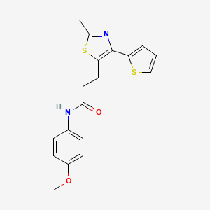 molecular formula C18H18N2O2S2 B6574425 N-(4-methoxyphenyl)-3-[2-methyl-4-(thiophen-2-yl)-1,3-thiazol-5-yl]propanamide CAS No. 1017663-31-8