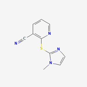 molecular formula C10H8N4S B6574432 2-[(1-methyl-1H-imidazol-2-yl)sulfanyl]pyridine-3-carbonitrile CAS No. 1021009-44-8