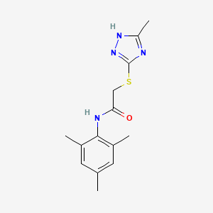 molecular formula C14H18N4OS B6574438 2-[(5-methyl-4H-1,2,4-triazol-3-yl)sulfanyl]-N-(2,4,6-trimethylphenyl)acetamide CAS No. 1091566-29-8