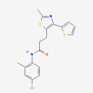 molecular formula C18H17ClN2OS2 B6574481 N-(4-chloro-2-methylphenyl)-3-[2-methyl-4-(thiophen-2-yl)-1,3-thiazol-5-yl]propanamide CAS No. 1017663-05-6