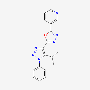 molecular formula C18H16N6O B6574536 3-{5-[1-phenyl-5-(propan-2-yl)-1H-1,2,3-triazol-4-yl]-1,3,4-oxadiazol-2-yl}pyridine CAS No. 1081141-38-9