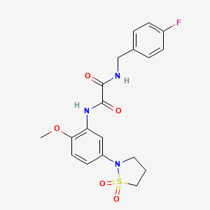 molecular formula C19H20FN3O5S B6574539 N-[5-(1,1-dioxo-1lambda6,2-thiazolidin-2-yl)-2-methoxyphenyl]-N'-[(4-fluorophenyl)methyl]ethanediamide CAS No. 1105215-83-5