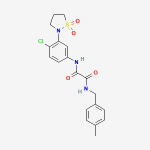 molecular formula C19H20ClN3O4S B6574543 N-[4-chloro-3-(1,1-dioxo-1lambda6,2-thiazolidin-2-yl)phenyl]-N'-[(4-methylphenyl)methyl]ethanediamide CAS No. 1105229-73-9