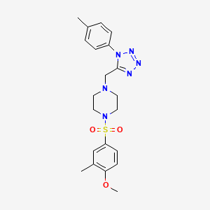 molecular formula C21H26N6O3S B6574582 1-(4-methoxy-3-methylbenzenesulfonyl)-4-{[1-(4-methylphenyl)-1H-1,2,3,4-tetrazol-5-yl]methyl}piperazine CAS No. 1049438-65-4
