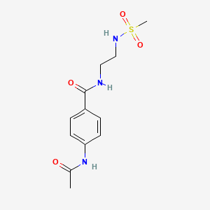 molecular formula C12H17N3O4S B6574588 4-acetamido-N-(2-methanesulfonamidoethyl)benzamide CAS No. 1091476-41-3