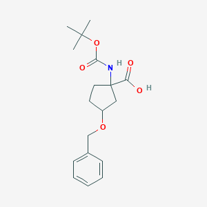 molecular formula C18H25NO5 B065746 3-Benzyloxy-1-tert-butoxycarbonylamino-cyclopentanecarboxylic acid CAS No. 191110-68-6