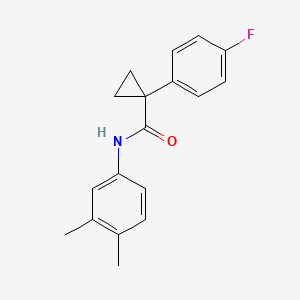 molecular formula C18H18FNO B6574619 N-(3,4-dimethylphenyl)-1-(4-fluorophenyl)cyclopropane-1-carboxamide CAS No. 1091380-84-5
