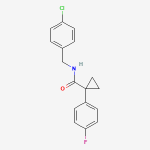 molecular formula C17H15ClFNO B6574627 N-[(4-chlorophenyl)methyl]-1-(4-fluorophenyl)cyclopropane-1-carboxamide CAS No. 1050528-09-0