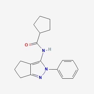 N-{2-phenyl-2H,4H,5H,6H-cyclopenta[c]pyrazol-3-yl}cyclopentanecarboxamide