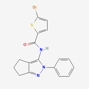 molecular formula C17H14BrN3OS B6574650 5-bromo-N-{2-phenyl-2H,4H,5H,6H-cyclopenta[c]pyrazol-3-yl}thiophene-2-carboxamide CAS No. 1043063-62-2