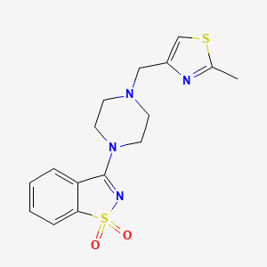 molecular formula C16H18N4O2S2 B6574665 3-{4-[(2-methyl-1,3-thiazol-4-yl)methyl]piperazin-1-yl}-1lambda6,2-benzothiazole-1,1-dione CAS No. 2548991-89-3