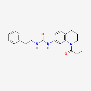 molecular formula C22H27N3O2 B6574699 3-[1-(2-methylpropanoyl)-1,2,3,4-tetrahydroquinolin-7-yl]-1-(2-phenylethyl)urea CAS No. 1203000-59-2