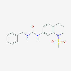 molecular formula C18H21N3O3S B6574726 1-benzyl-3-(1-methanesulfonyl-1,2,3,4-tetrahydroquinolin-7-yl)urea CAS No. 1203317-38-7