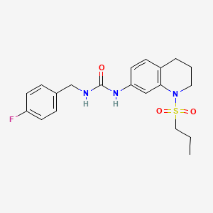 molecular formula C20H24FN3O3S B6574736 1-[(4-fluorophenyl)methyl]-3-[1-(propane-1-sulfonyl)-1,2,3,4-tetrahydroquinolin-7-yl]urea CAS No. 1203182-50-6