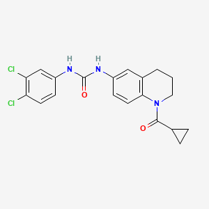molecular formula C20H19Cl2N3O2 B6574741 3-(1-cyclopropanecarbonyl-1,2,3,4-tetrahydroquinolin-6-yl)-1-(3,4-dichlorophenyl)urea CAS No. 1203207-54-8